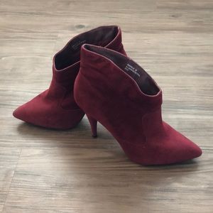 Anne Michelle Burgundy Ankle Boots Size 10